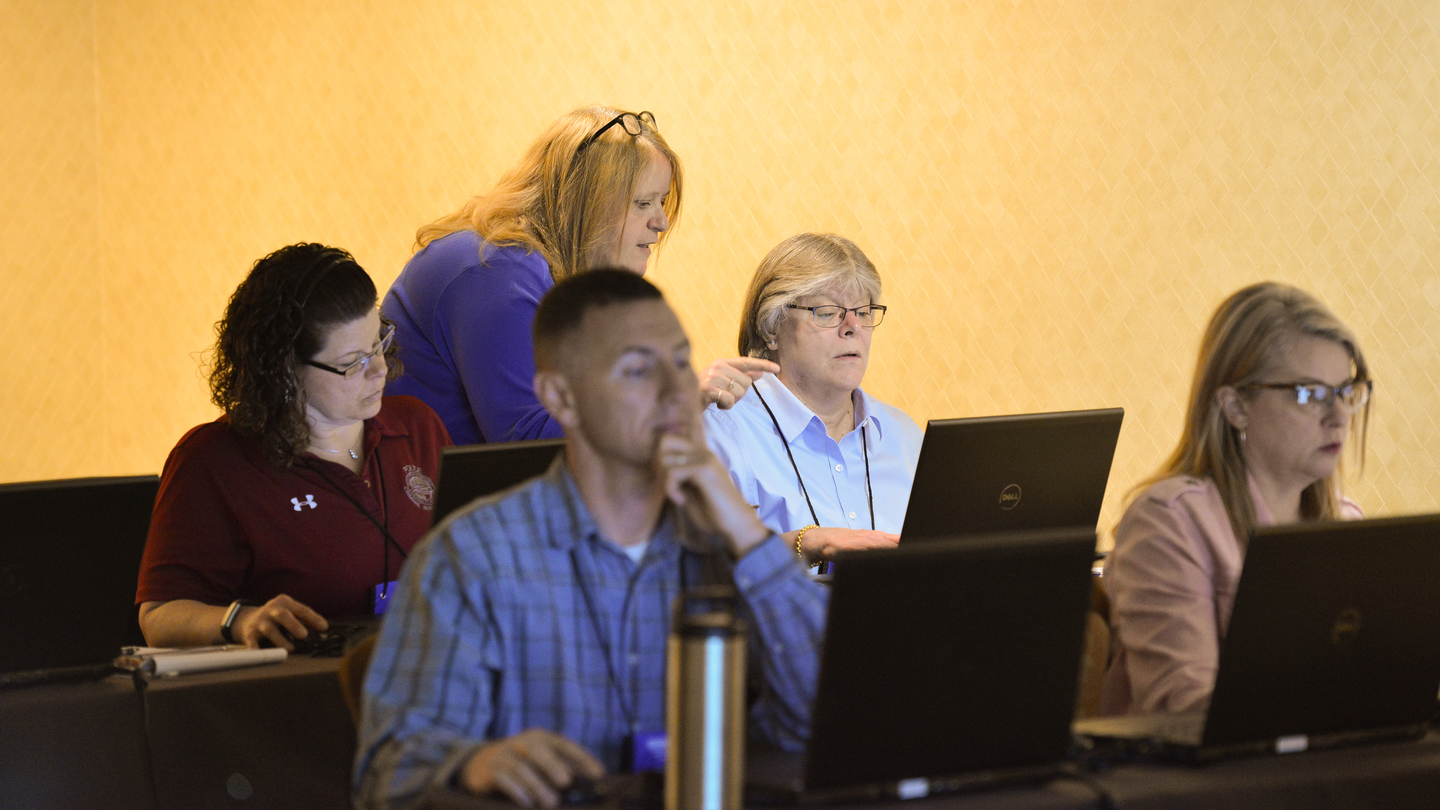 People training on computers
